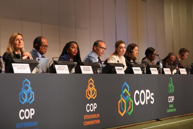 View of the dais during the morning plenary 