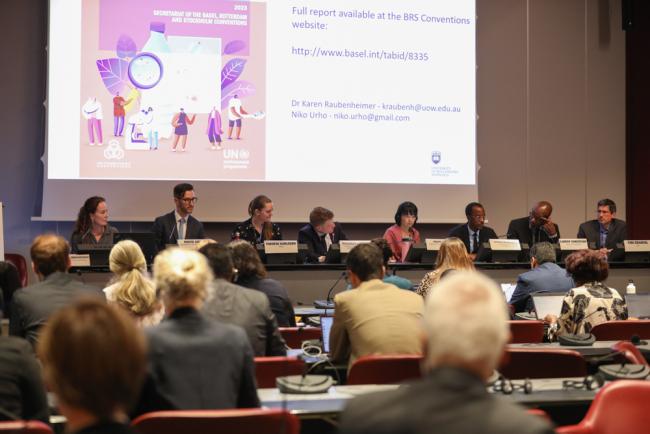 Panel speakers during the event