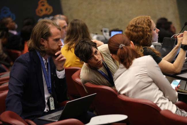 Delegates from the EU consult