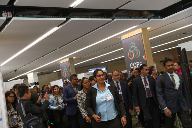 Delegates enter the PCB Fair