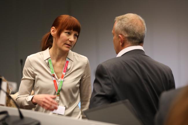 Delegates consult