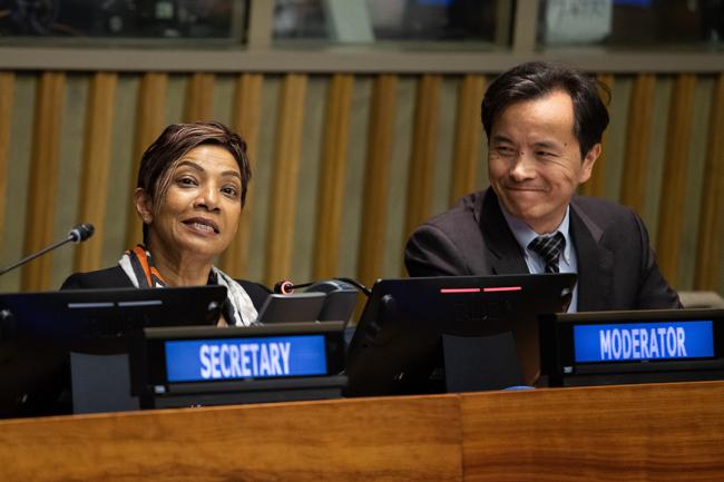 Sheam Satkuru, Executive Director, International Tropical Timber Organization - UNFF18 - 9May2023  - Photo