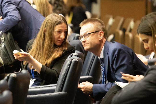 Yana Vikhtiuk, and Volodymyr Leschenko, Ukraine - UNFF18 - 8May2023