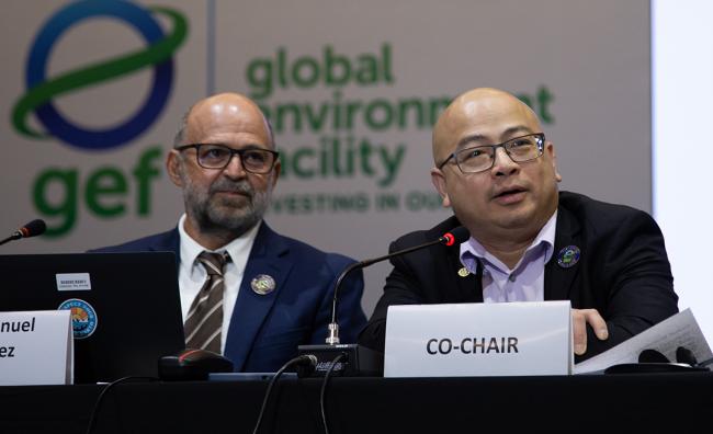 Carlos Manuel Rodríguez, GEF CEO and Chairperson, and Co-Chair Tom Bui, Canada - GEF64 - 26 June 2023 