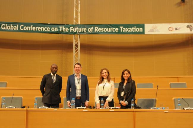Group photo of panelists of the session on Financial Benefit Sharing in the Energy Transition: Business as Usual or Time for a Change?