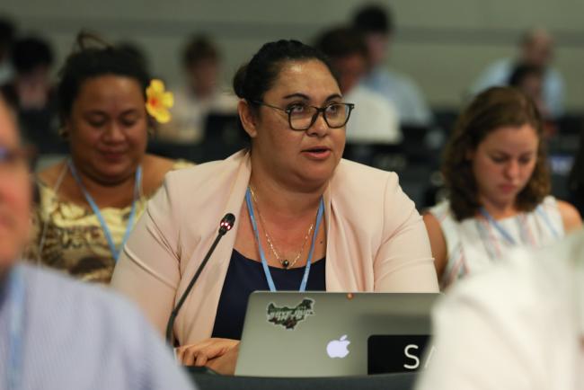 Anne Rasmussen, Samoa, on behalf of the Alliance of Small Island States (AOSIS)