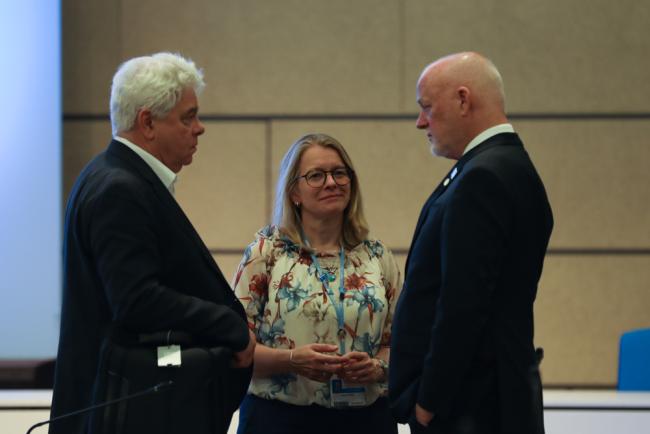 Vladimir Ryabinin, Executive Secretary, Intergovernmental Oceanographic Commission, UNESCO, Joanna Post, UNFCCC Secretariat, and Peter Thomson, UN Secretary-General's Special Envoy for the Ocean