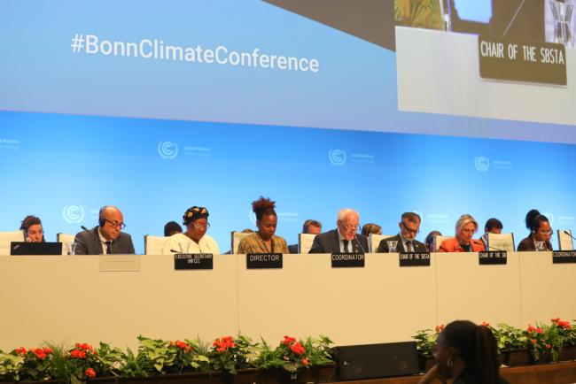 View of the dais during the informal stocktake
