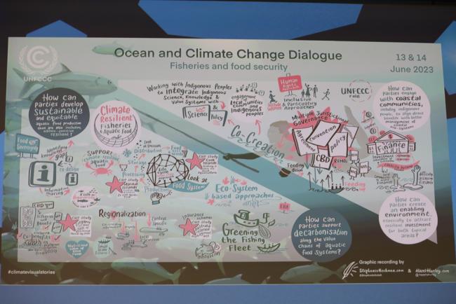 A graphic recording of the discussions on fisheries and food security
