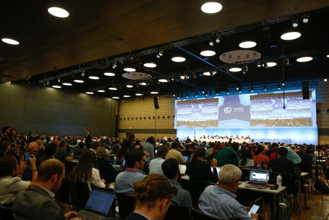 Delegates gather for the closing plenary