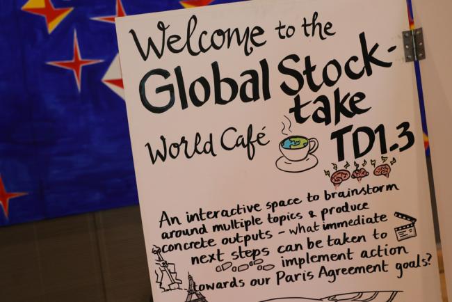 The Global Stocktake world cafe is held to brainstorm around topics