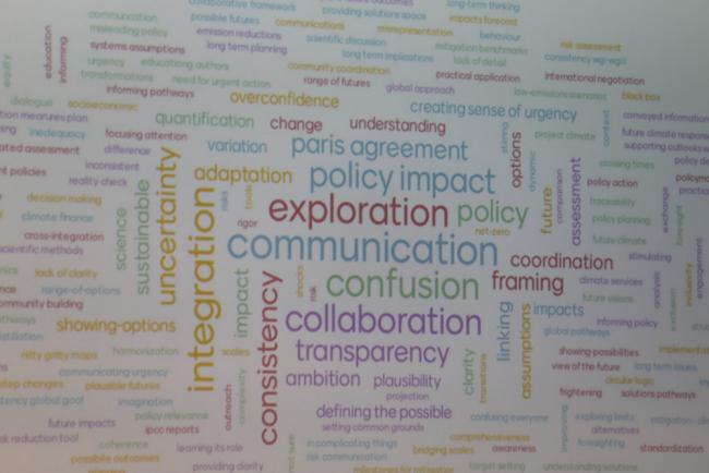 A word cloud highlights the most common phrases cited when reviewing the AR6 report