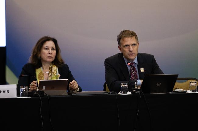 Paola Ridolfi, GEF Secretariat, and Jonathan Caldicott, GEF Secretariat - GEF64 - 28 June 2023 - Photo
