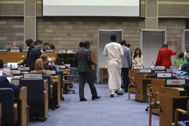 A view of the room during the voting 