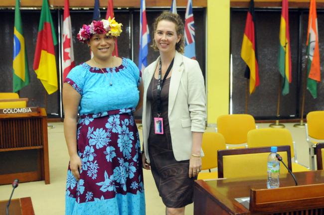 Alex Herman, Cook Islands, and Alison Swaddling, the Commonwealth Secretariat