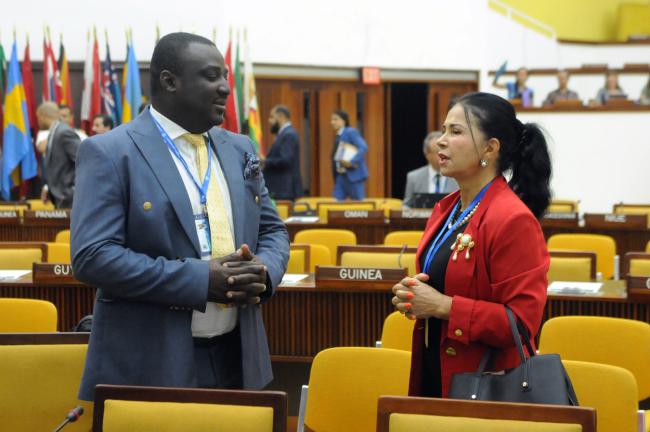 Ambroise Lasconi Moungui Medi, Cameroon, and Elza Moreira Marcelino de Castro, Brazil