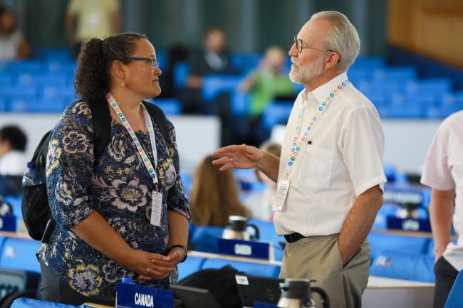 Deidré Januarie, Chair, CGRFA, with Benoit Girard, Canada