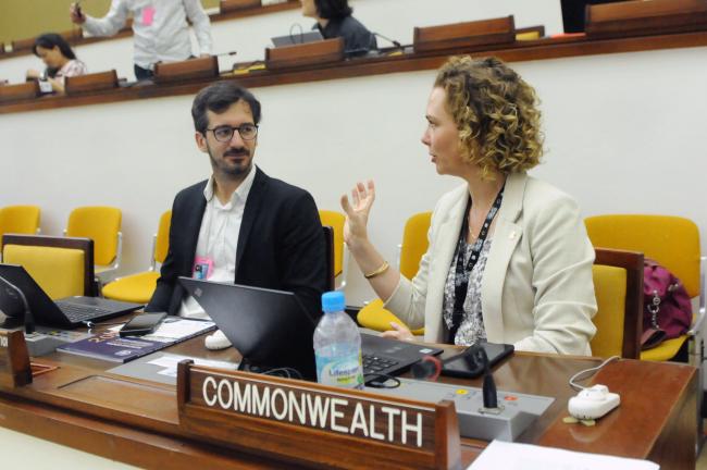 Clément Chazot, International Union for Conservation of Nature (IUCN), and Alison Swaddling, the Commonwealth