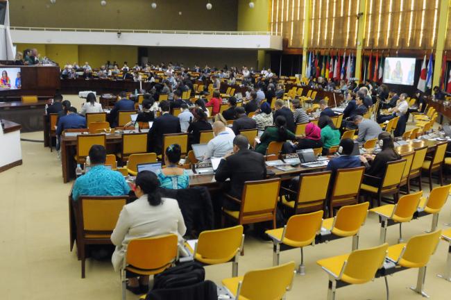 A view of the room during the report on the work of the Legal and Technical Commission (LTC)