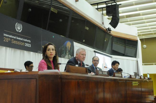 The dais during the address by ISA Secretary-General Michael Lodge