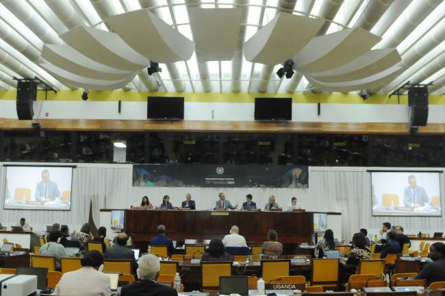 The dais during the Open-ended Working Group of the Council on the financial terms