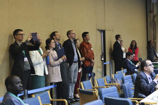 Delegates waiting for the results to be announced 