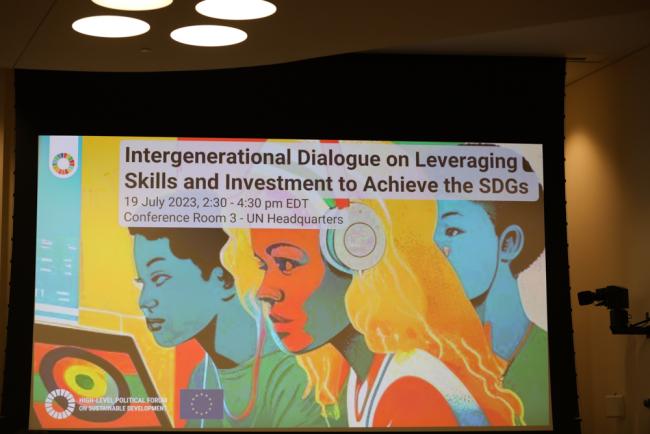 An intergenerational dialogue was held on leveraging skills and investment to achieve the SDGs