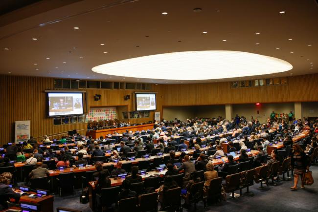 Delegates gather for the closing of HLPF 2023