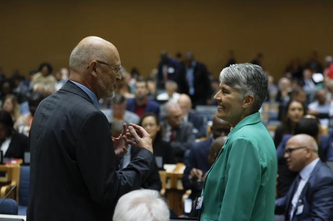 IPCC Chair Candidates Jean-Pascal Van Ypersele, Belgium, and Debra Roberts, South Africa 