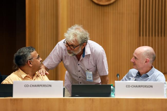 From L-R: Working Group Co-Chair Sunil Archak; François Pythoud, Europe; and Working Group Co-Chair Michael Ryan