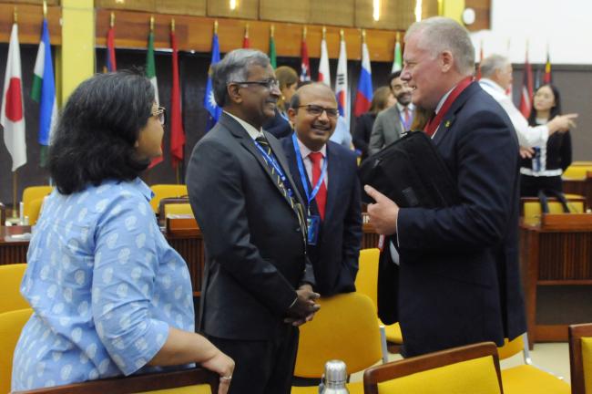 Indian delegates with ISA Secretary-General Michael Lodge