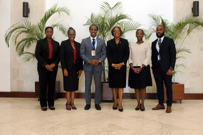 Delegates from Jamaica with Alando Terrelonge, State Minister, Ministry of Foreign Affairs, Jamaica