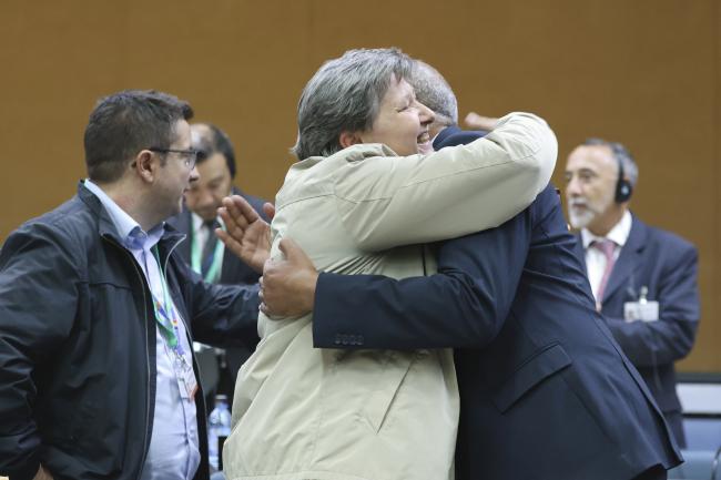 María José Sanz-Sánchez, Spain, being congratulated on her election as a TFB member  