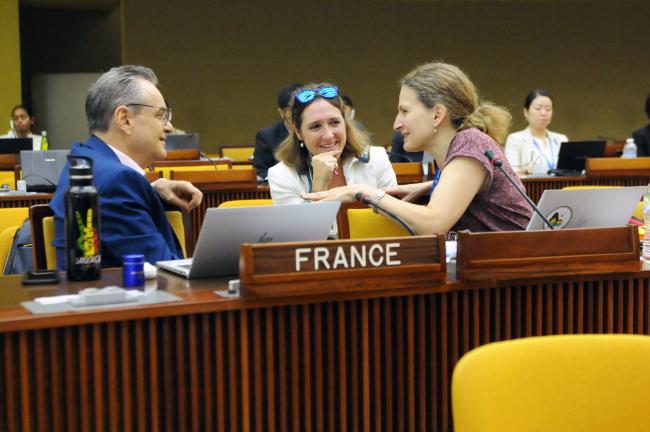 Marie Bourrel-McKinnon, ISA Secretariat, with Olivier Guyonvarch and Caroline Krajka, France