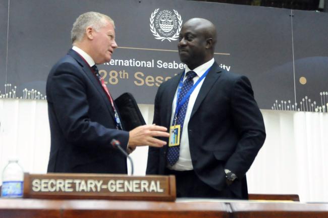 Michael Lodge, ISA Secretary-General, and Assembly President Fanday Turay, Sierra Leone