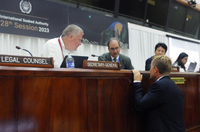 Michael Lodge, ISA Secretary-General; Juan Jose Gonzalez Mijares, Mexico; and Andreas Motzfeldt Kravik, Norway