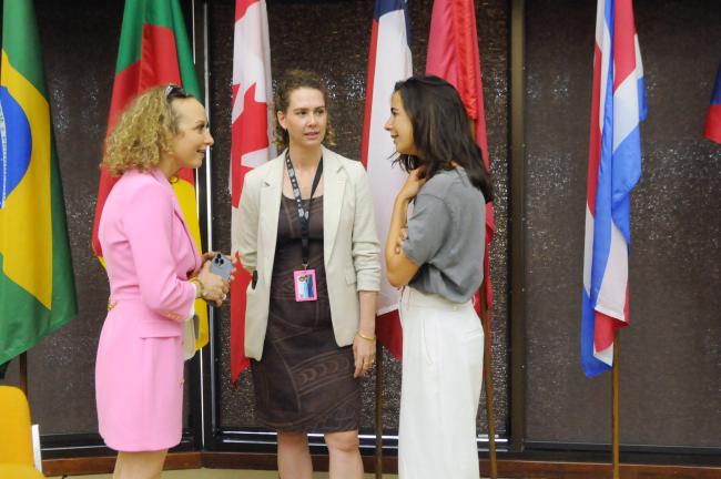 Noémie Wouters, ISA Secretariat; Alison Swaddling, the Commonwealth Secretariat; and Margot Dons, Minderoo Foundation