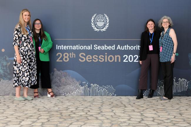 (L-R) Natalie Andersen, DSCC; Nicole Zanesco, Oceans North; Kaja Lønne Fjærtoft, WWF International; and Kathryn Garforth, CBD Secretariat