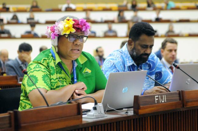 Raijeli Taga, Fiji, Facilitator of the Working Group on the protection and preservation of the marine environment