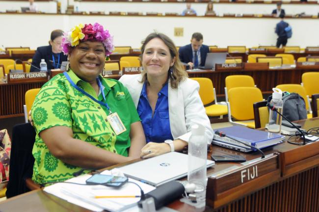 Raijeli Taga, Fiji, and Marie Bourrel-McKinnon, ISA Secretariat