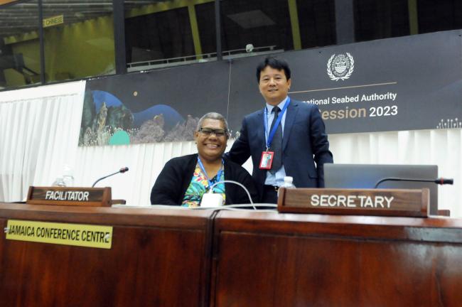 Raijeli Taga, Fiji, and Yongsheng Cai, ISA Secretariat