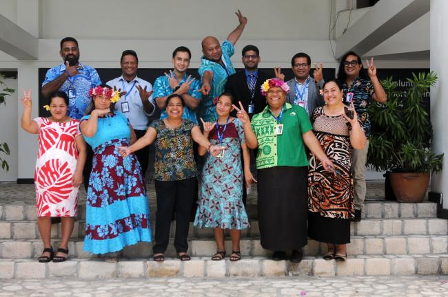 Representatives from the Pacific Islands during a break