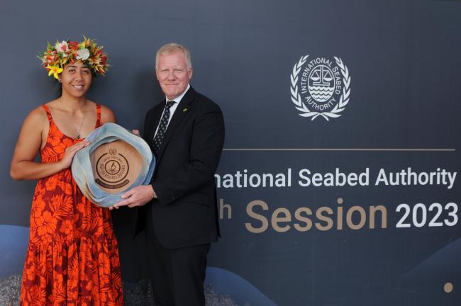 Rima Browne, Cook Islands, and Michael Lodge, ISA Secretary-General