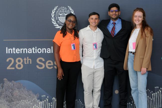 Khadija Steward, Gonzalo Daniel Cáceres Bartra, and Anne-Sophie Roux, Sustainable Ocean Alliance (SOA), with Siddharth Shekhar Yadav (second from right), Vanuatu