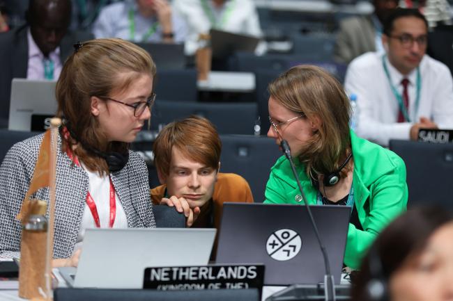 Delegates from the Netherlands consulting 