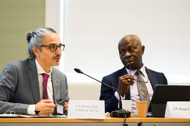 Frederico Properzi, Chief Technical Advisor of UN-Water and Gilbert Houngbo, UN-Water Chair - UNWATER38 - 19Aug2023 - Photo