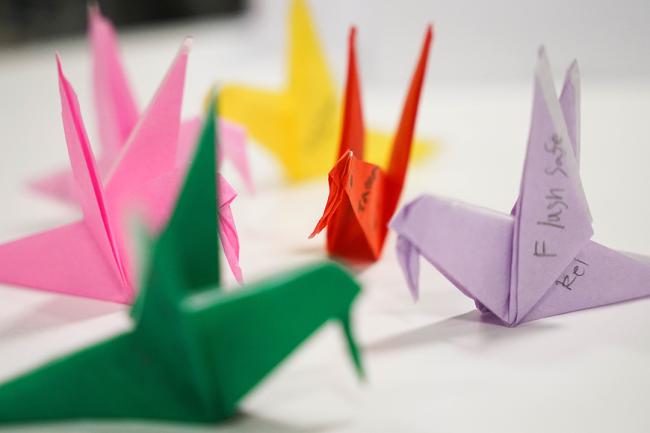 Origami hummingbirds crafted by children around the world for the 2023 UN Water Conference - UNWATER38 - 19Aug2023 - Photo