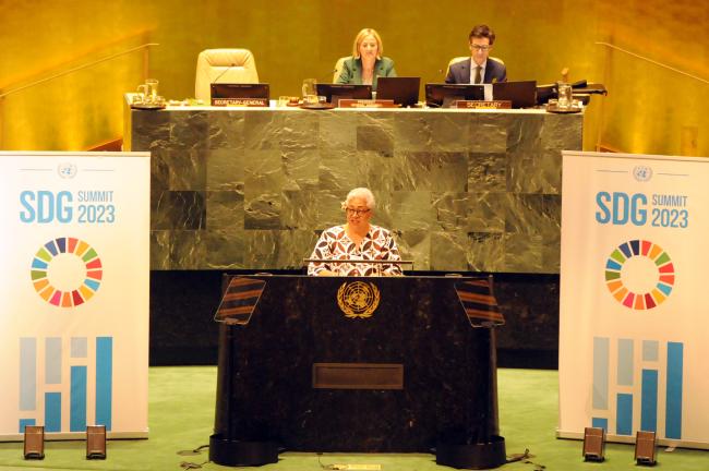 Fiamē Naomi Mataʻafa, Prime Minister of Samoa, on behalf of the Alliance of Small Island States