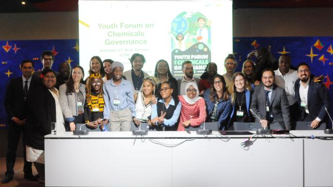 Group photo at the end of the Youth Forum on Chemicals Governance 2023