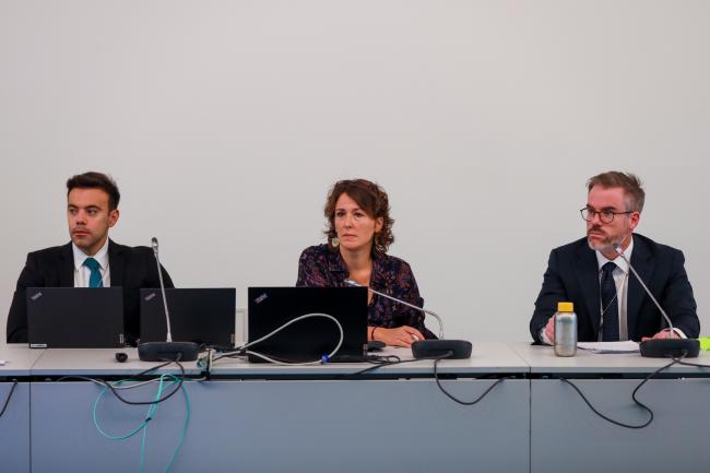 View of the dais during a Contact Group on Finance